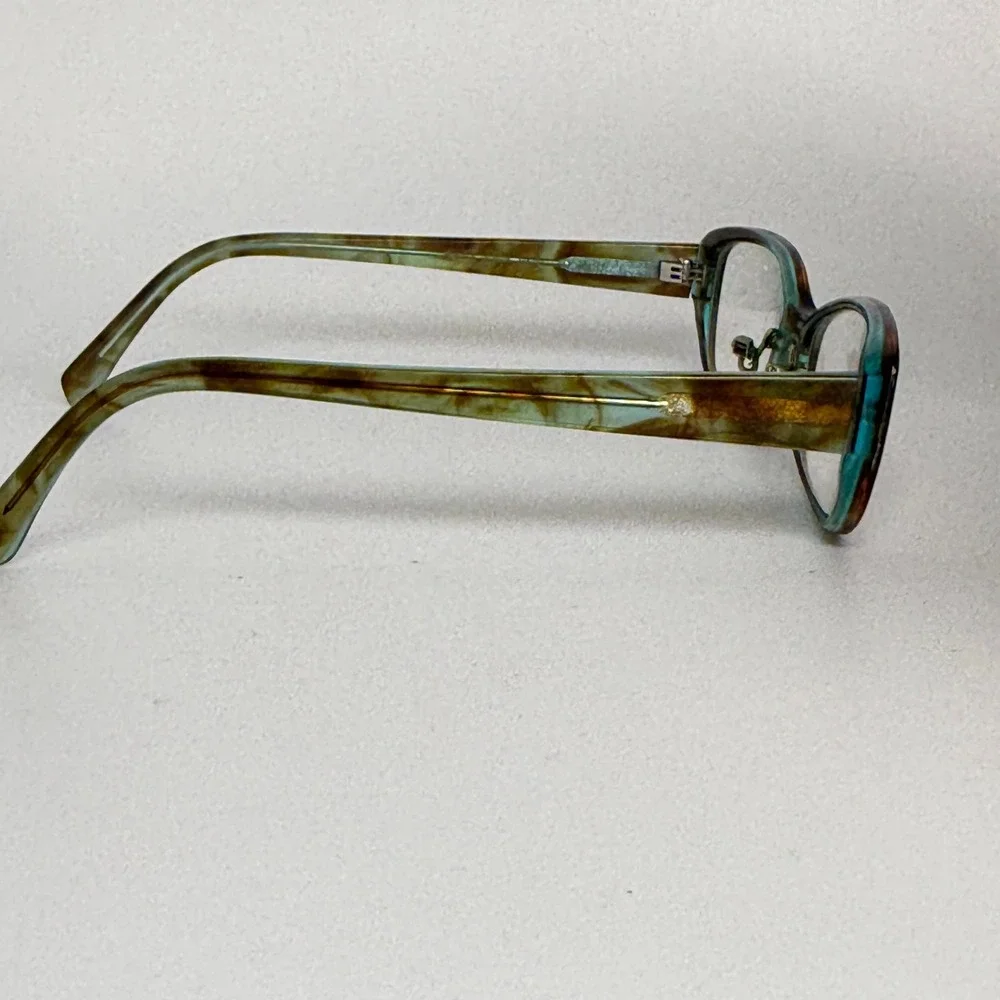 Bevel 3696 Ma-E-Gye Eyeglasses Brown Teal‎ Tortoise Rectangular Frames 50-17